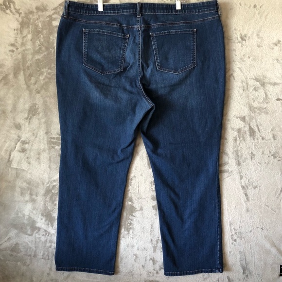 Kim Rogers Women Straight Jeans Size 24W Dark Wash Plus Size Tummy Control - Picture 9 of 16